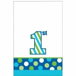 Party Animal Direct 1st Birthday SWEET STRIPES BOY PLASTIC TABLECLOTH