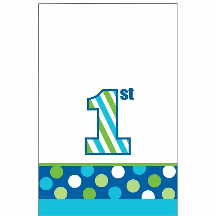 Party Animal Direct 1st Birthday SWEET STRIPES BOY PLASTIC TABLECLOTH 3 Party Animal Direct 1st Birthday SWEET STRIPES BOY PLASTIC TABLECLOTH