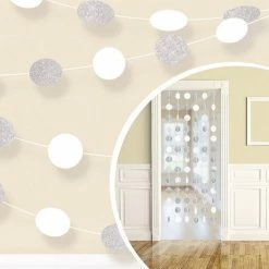 Party Animal Direct 6 DOT GARLAND - WHITE Silver