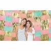Party Animal Direct PASTEL PINK MINT GREEN CORAL AND GOLD FOIL FRINGE BACKDROP Iridescent