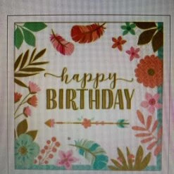 Party Animal Direct Boho “happy Birthday” Lunch Napkin