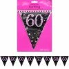 Party Animal Direct PINK CELEBRATION 60TH BIRTHDAY FLAG BANNER