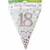 Party Animal Direct SPARKLING FIZZ ROSE GOLD 18TH BIRTHDAY FLAG BANNER 2 Party Animal Direct SPARKLING FIZZ ROSE GOLD 18TH BIRTHDAY FLAG BANNER