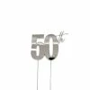 Party Animal Direct 50TH SILVER METAL CAKE TOPPER 50th Birthday