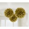 Party Animal Direct GOLD TISSUE PAPER POM POM BALLS (PACK OF 3)