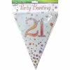 Party Animal Direct SPARKLING FIZZ ROSE GOLD 21ST BIRTHDAY FLAG BANNER