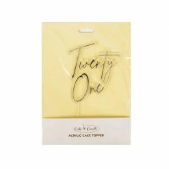 Party Animal Direct TWENTY ONE SILVER & CLEAR ACRYLIC CAKE TOPPER