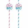 Party Animal Direct GIRL OR BOY PAPER STRAWS (PACK OF 12)
