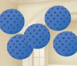 Party Animal Direct MINI PAPER PAPER LANTERNS 5PK - ROYAL BLUE