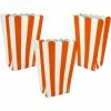 Party Animal Direct Circus Theme ORANGE STRIPE POPCORN BOXES (PACK OF 5)