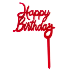 Party Animal Direct PINK ACRYLIC HAPPY BIRTHDAY TOPPER