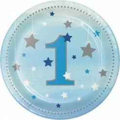 Party Animal Direct ONE LITTLE STAR BOY 1ST BIRTHDAY PLATE