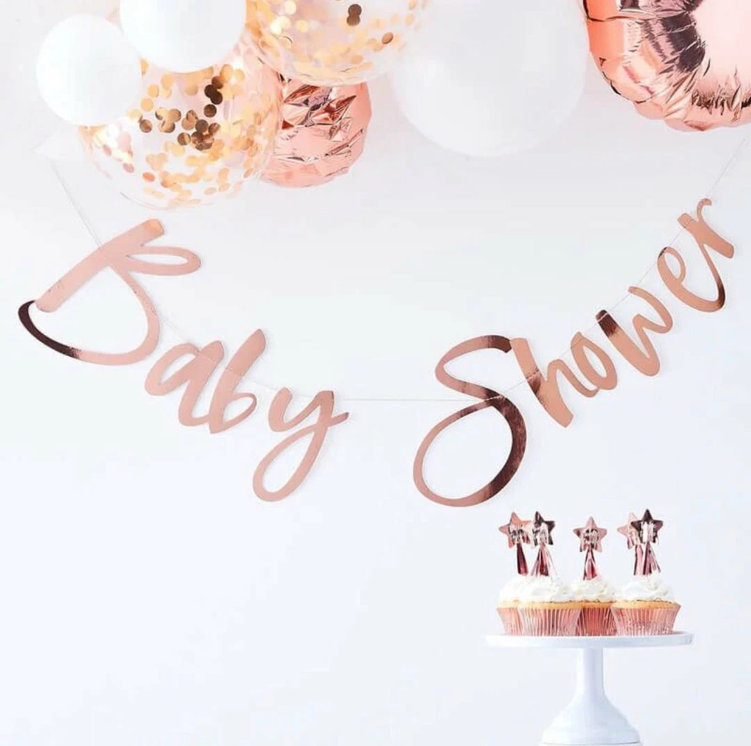 Party Animal Direct ROSE GOLD BABY SHOWER BUNTING 3 Party Animal Direct ROSE GOLD BABY SHOWER BUNTING