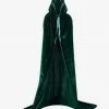 Party Animal Direct GREEN HOODED VELVETEEN CAPE