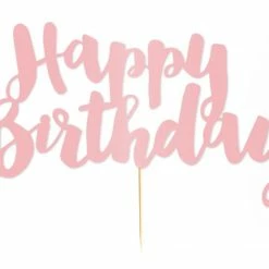 Party Animal Direct HAPPY BIRTHDAY PINK CAKE TOPPER