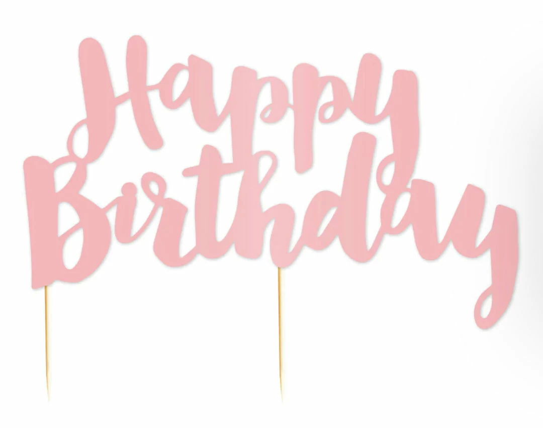 Party Animal Direct HAPPY BIRTHDAY PINK CAKE TOPPER 3 Party Animal Direct HAPPY BIRTHDAY PINK CAKE TOPPER