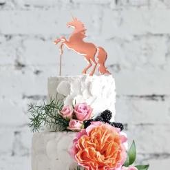 Party Animal Direct ROSE GOLD UNICORN CAKE TOPPER