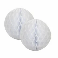 Party Animal Direct WHITE HONEYCOMB BALL 15CM (2 PACK)