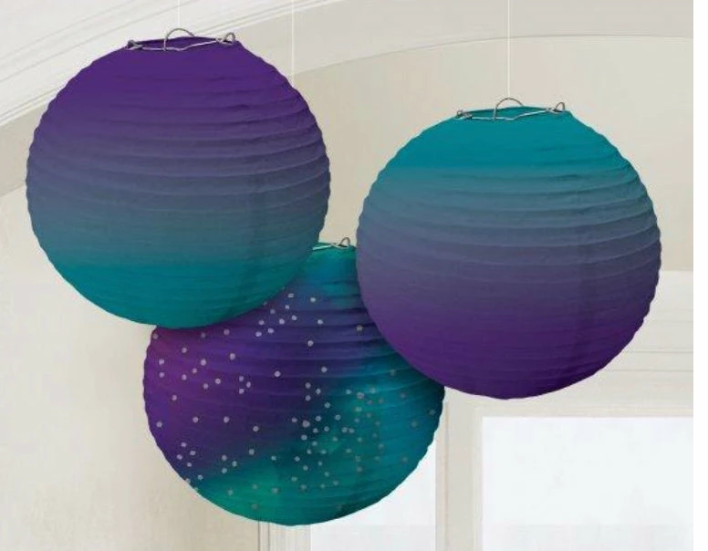 Party Animal Direct Pastel Ombré Purple & Blue Paper Landerns 3 Party Animal Direct Pastel Ombré Purple & Blue Paper Landerns