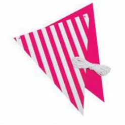 Party Animal Direct Hot Pink Stripe Reversible Bunting - 3m