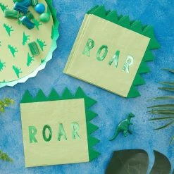 Party Animal Direct Roar Shaped Napkins 16cm Dinosaur Party