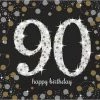 Party Animal Direct SPARKLING CELEBRATION 90TH BIRTHDAY LARGE NAPKINS / SERVIETTES (PACK OF 16) 2 Party Animal Direct SPARKLING CELEBRATION 90TH BIRTHDAY LARGE NAPKINS / SERVIETTES (PACK OF 16)