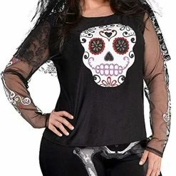 Party Animal Direct DAY OF THE DEAD SHIRT - ADULT PLUS XXL