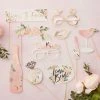 Party Animal Direct ROSE GOLD FLORAL HEN PARTY PHOTO BOOTH PROPS