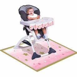 Party Animal Direct ONE LITTLE STAR PINK 1ST BIRTHDAY HIGHCHAIR KIT