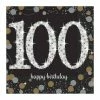 Party Animal Direct SPARKLING CELEBRATION 100TH BIRTHDAY SMALL PAPER NAPKINS / SERVIETTES (PACK OF 16)