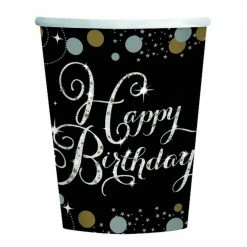 Party Animal Direct SPARKLING CELEBRATION HAPPY BIRTHDAY PAPER CUPS (PACK OF 8)