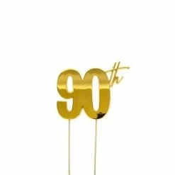 Party Animal Direct 90TH GOLD CAKE TOPPER