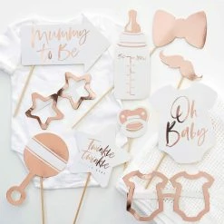 Party Animal Direct ROSE GOLD FOILED BABY SHOWER PHOTO BOOTH PROPS