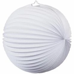 Party Animal Direct WHITE ACCORDION PAPER LANTERN 35CM