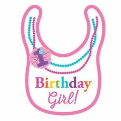 Party Animal Direct 1st Birthday Girl Rainbow Necklace Bib