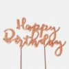 Party Animal Direct HAPPY BIRTHDAY ROSE GOLD METAL CAKE TOPPER