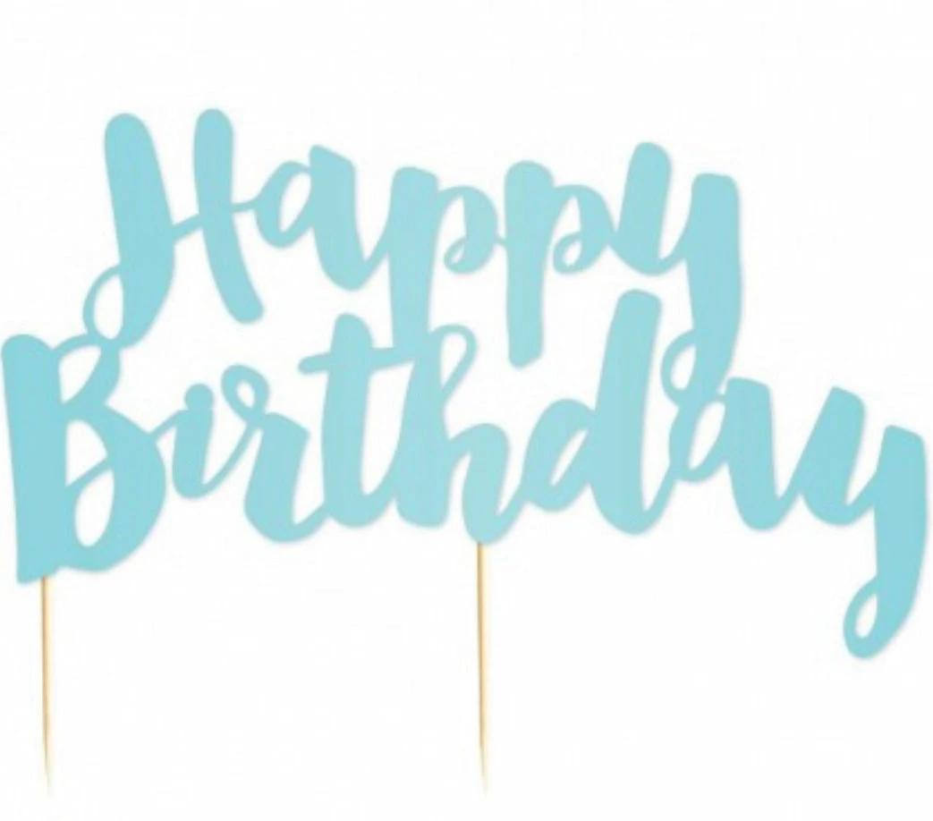 Party Animal Direct HAPPY BIRTHDAY BLUE CAKE TOPPER 3 Party Animal Direct HAPPY BIRTHDAY BLUE CAKE TOPPER
