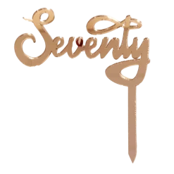Party Animal Direct SEVENTY ROSE GOLD ACRYLIC CAKE TOPPER