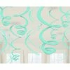 Party Animal Direct Pastel Mint Green MINT GREEN SWIRL DECORATIONS (PACK OF 12) 1 Party Animal Direct Pastel Mint Green MINT GREEN SWIRL DECORATIONS (PACK OF 12)