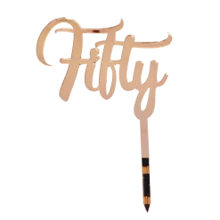 Party Animal Direct 50th Birthday FIFTY ROSE GOLD ACRYLIC TOPPER
