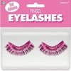 Party Animal Direct Costumes Pink Tinsel Eyelashes