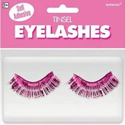 Party Animal Direct Costumes Pink Tinsel Eyelashes