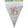 Party Animal Direct SPARKLING FIZZ ROSE GOLD 16TH BIRTHDAY FLAG BANNER