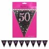 Party Animal Direct PINK CELEBRATION 50TH BIRTHDAY FLAG BANNER
