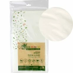 Party Animal Direct WHITE ECO BIODEGRADABLE PAPER TABLECLOTH Table Cloths