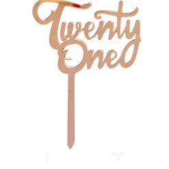 Party Animal Direct TWENTY ONE ROSE GOLD ACRYLIC TOPPER