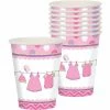 Party Animal Direct Baby Shower SHOWER WITH LOVE GIRL PAPER CUPS (PACK OF 8)