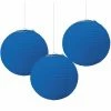 Party Animal Direct PAPER LANTERNS ROYAL BLUE (PACK OF 3)