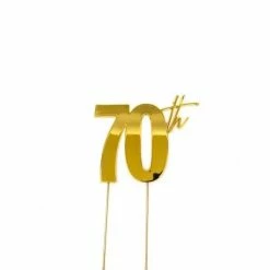 Party Animal Direct 70th Birthday 70TH GOLD CAKE TOPPER