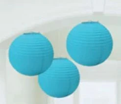 Party Animal Direct PAPER LANTERNS BLUE (PACK OF 3)